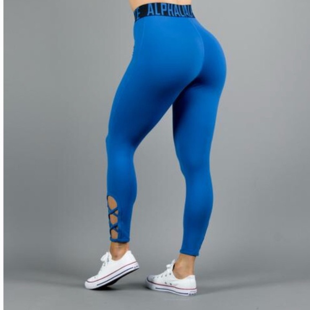 Alphalete Criss Cross Leggings Blue